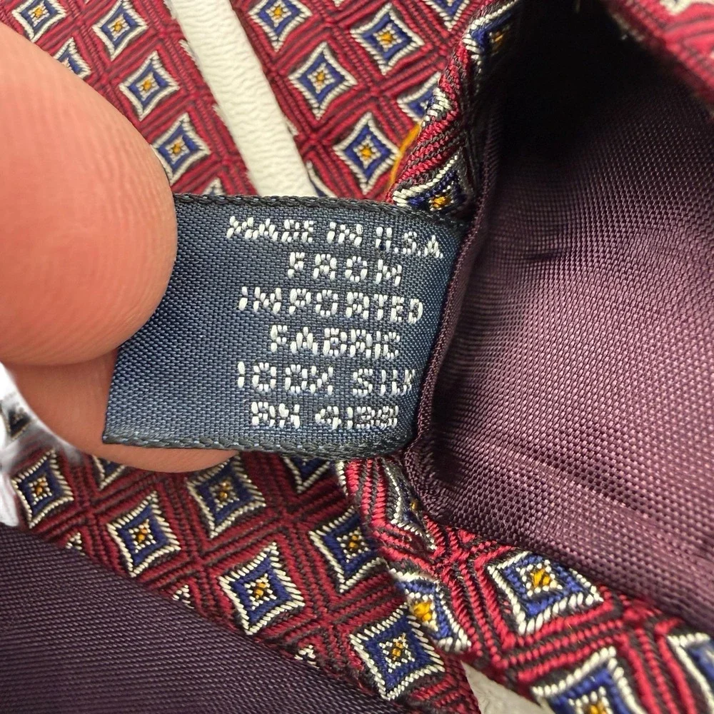 Polo Ralph Lauren Red Silk Necktie Handcrafted USA Men's Size‎ 59x4
